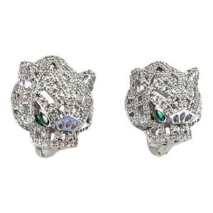 Silver Panther Earrings - Emerald Eyes - BRAND NEW Earrings
